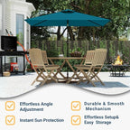 6.5' x 10' Rectangular Patio Umbrella Large Outdoor Market Umbrella w/UV Protection, Push Button Tilt and Crank Lift, Rectangle Table Umbrella for Garden, Deck, Pool, Patio, Lake Blue