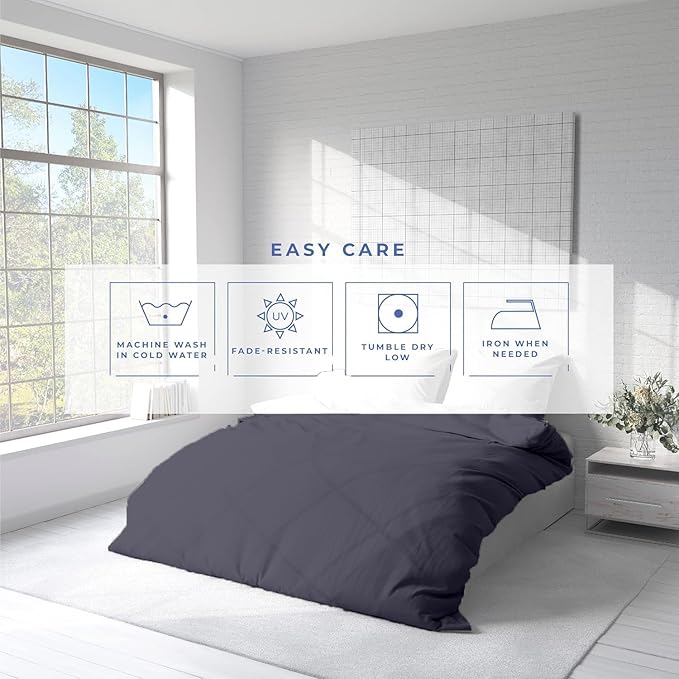 Kotton Culture 120"x98" 1 Pc Oversized King Duvet Cover Only 100% Egyptian Cotton - 600 TC Comforter Cover, Zipper Closure & Corner Ties - Fits Large King Inserts (Oversized King, Dark Grey)