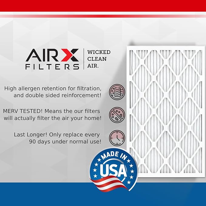 AIRX FILTERS WICKED CLEAN AIR. 14x25x1 Air Filter MERV 13 Electrostatic Pleated Air Conditioner Filter 6 Pack HVAC AC Furnace Filters