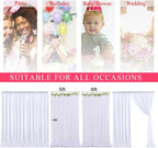 2 Pack White Backdrop Curtain for Wedding Photo Photoshoot Birthday Party Christmas Decorations (60" W x 120" L (Pack of 2))