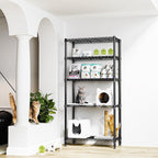 1250 lbs 5 Tier Shelf Metal Storage Shelves Shelving Wire Rack Heavy Duty Closet Organizers for Garage Kitchen Bathroom Laundry Black 13.8" D x 35.4" W x 68.5" H