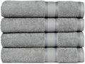 Casa Lino Silver Grey Bath Towels Set of 4 (54" x 27") - Large Bathroom Towel Set - 100% Cotton Towels for Bathroom - Highly Absorbent & Quick Dry Bath Towel Multipack - New Apartment Essentials