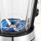 Blender,Blenders for Kitchen,Glass Blender for Shakes and Smoothies,crush ice,51 oz Glass Jar,Simple Speed Dial,6 Stainless Steel Blades, Ice Crusher with Speed Control, Silver.