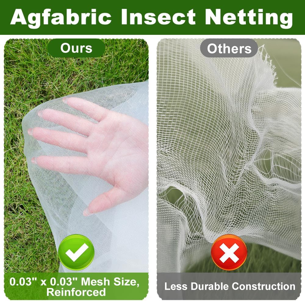 Agfabric Garden Netting 6.5'x49' Barrier Net, Bird Netting for Garden Trees Vegetable and Plants, White