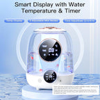Humidifiers for Bedroom, 3L Tank for 30H 20dB Quiet Mist Time, Dual Nozzles, LED Lights, Smart Timer (2/4/8 Hours), Auto Shut-Off, Perfect for Baby and Large Rooms, (White)