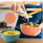 Homienly Wheat Straw Bowls Set of 6, 40 OZ Cereal Bowls for Kitchen, Unbreakable Soup Bowl with Unique Texture, Alternative to Plastic Bowl for Decoration, Microwave & Dishwasher Safe, Reusable,Multi