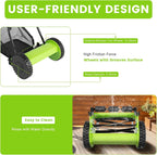 Push Lawn Sweeper, 12 Inch 5 Blade Manual Push Reel Lawn Mower with 23L Collection Bag, Adjustable Push Lawn Sweeper Grass Catcher Outdoor Power Tools for Picking up Leaves, Grass and Debris on Lawns