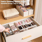 MURRI&MURRDI Mini Foldable Clothes Drawer Organizer 6 Pcs, Fabric Drawer Organizer for Nursery, Small Drawer Fabric Organizer for Clothing, Sock Underwear Bra Belt Tie Scarves Drawer (6 Light Beige)