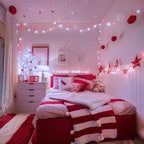 JMEXSUSS 132ft Red and White Christmas Lights Outdoor with Remote, 400 LED String Lights Indoor Plug in with Remote, 8 Modes Christmas Fairy Lights for Bedroom Tree Party Christmas Decorations
