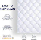 SLEEP ZONE Twin XL Mattress Pad Cover for College Dorm - Soft Fluffy Pillow Top Bed Mattress Topper Quilted Fitted, Deep Pocket 8-21 inch, Twin XL
