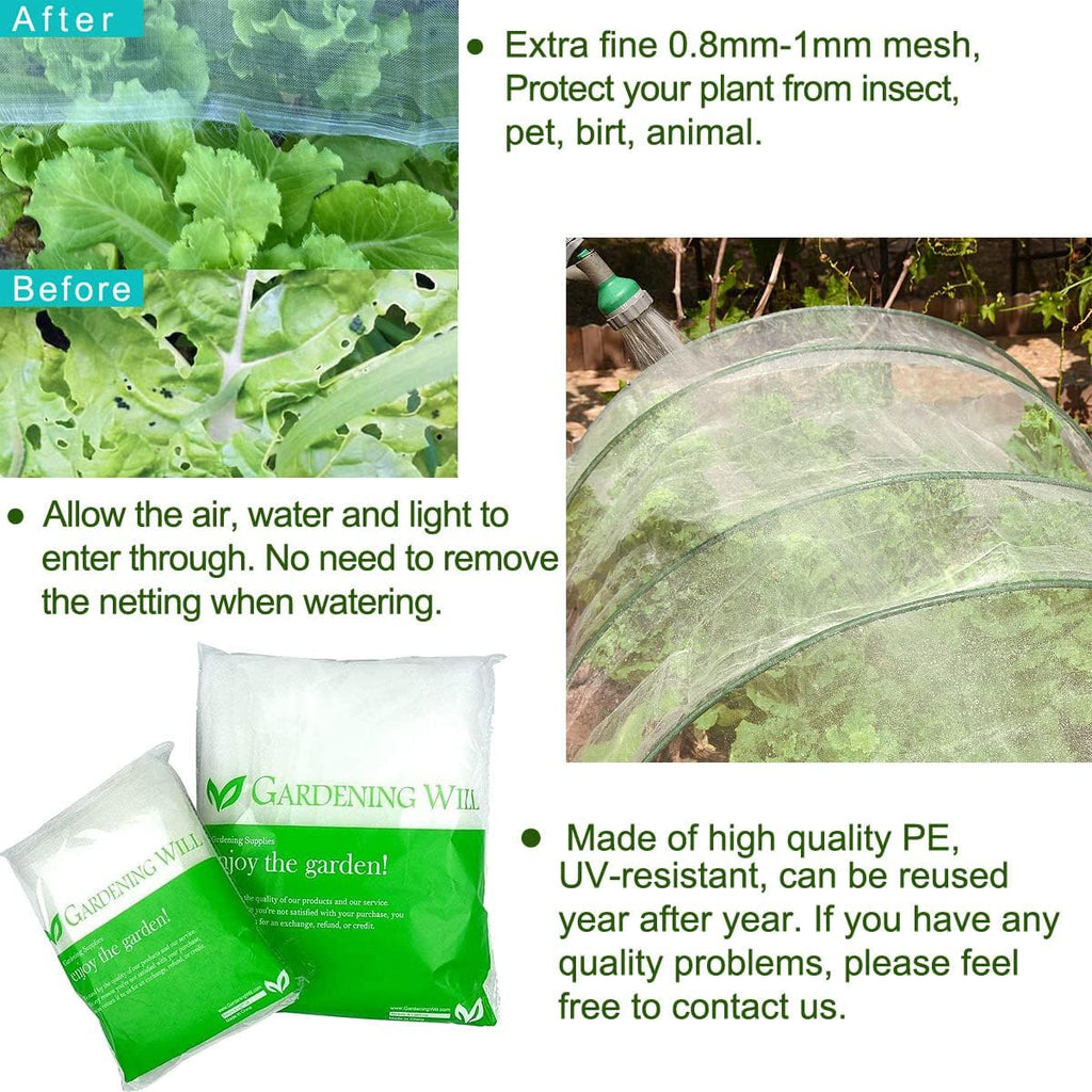 5x10Ft Mosquito Bug Insect Bird Fine Mesh Net Barrier Hunting Blind Garden Screen Netting for Protect Your Plant Fruits Flower
