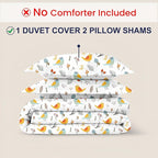 Kotton Culture 3 Pc California King Size Duvet Cover Set -100% Egyptian Cotton Sateen 600 Thread Count Ultra Soft Premium Durable Comforter Cover Zipper Closure & Corner Ties (Forest Birds,104"x98")