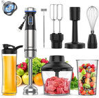 Ganiza 8 in 1 Immersion Blender - 1000W Heavy Duty Motor, 16 Speed Mode Handheld Blender With Stainless Steel Shaft - Includes 8 Total Pieces