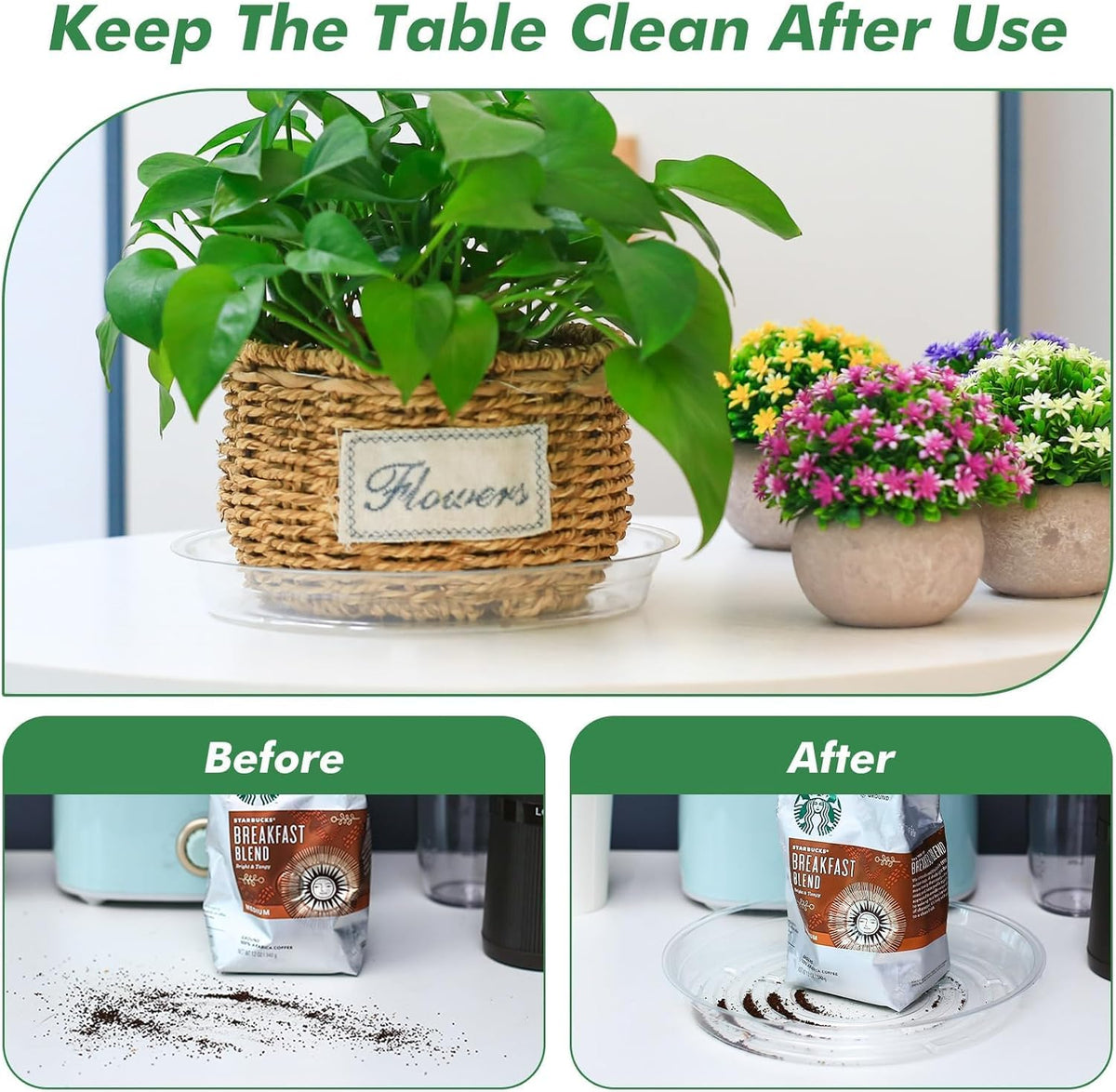 21 Pack Clear Plastic Plant Saucer Drip Trays (6 inch /8 inch /10 inch) Plant Plate Dish for Indoor Flower Pots and Planters, Bulk