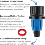 Drip Irrigation Tubing Hose Connector: 3 Pack 3/4" to 1/2" Irrigation Faucet Hose Adapter,3/4 Inch Garden Faucet Drip Irrigation Parts