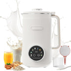 Nut Milk Maker Machine - 8 in 1 Soy Milk Maker Machine 35oz with Self-Cleaning, 18H Delay Start & 4H Keep Warm, Automatic Plant-Based Milk Blender for Almond, Oat, Coconut, Soybean - White