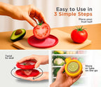 Avocado Saver & Onion Storage –Set of 4 BPA Free Silicone Food Storage Containers – Reusable Fruit and Veggie Savers, Fresh Pods for Food – Perfect for Tomato Holder, Garlic, Lemon & More