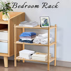 3-Tier Shoe Rack,Shoes Organizer,for Front Door Entrance, Free Standing Shelf Entryway and Closet Hallway, Small Space Stackable Bamboo Multifunctional Racks