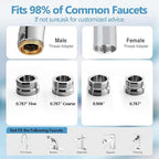 Faucet Mount Water Filter for Sink Faucet Tap Water Filter for Kitchen Sink 4-Stage Advanced Filtration Reduces Chlorine Heavy Metals Easy Install Compatible with Standard Faucets 1 Pack (White)