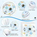 452 Pcs Space Themed Party Decorations for 50, Blue Space Astronaut Paper Plates Napkins Cups Tablecloth Cutlery Straws for First Trip Around The Sun Planet Birthday Baby Shower Party Supply