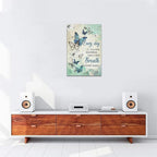 Teal Butterfly Wall Art Floral Decor Farmhouse Pictures Inspirational Quotes Canvas Prints Artwork Modern Home Decorations for Bathroom Girls Bedroom Living Room