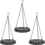 Plant Hanger Indoor Outdoor 3 Pack, Hanging Planter for Indoor Outdoor Plants, Hanging Plant Holder Shelf, Plant Hanging Basket, Decorative Metal Plant Holder, Black-3pcs
