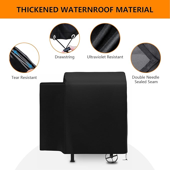 Grill Cover for Pit Boss 700FB,Lexington 500,Lexington 540,Classic 700,Pro 600,Z Grill 550B Wood Pellet Grill,Outdoor Heavy Duty 600D Waterproof BBQ Pitboss Smoker Cover for PB500LX1 73700 Grill,Black