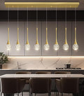 8 Light Modern Glam Crystal Rectangular Chandelier for High Ceiling LED Dimmable Ceiling Pendant Light Kitchen Island Staircase Foyer Enterway Living Room Chandelier Lighting Antique Gold