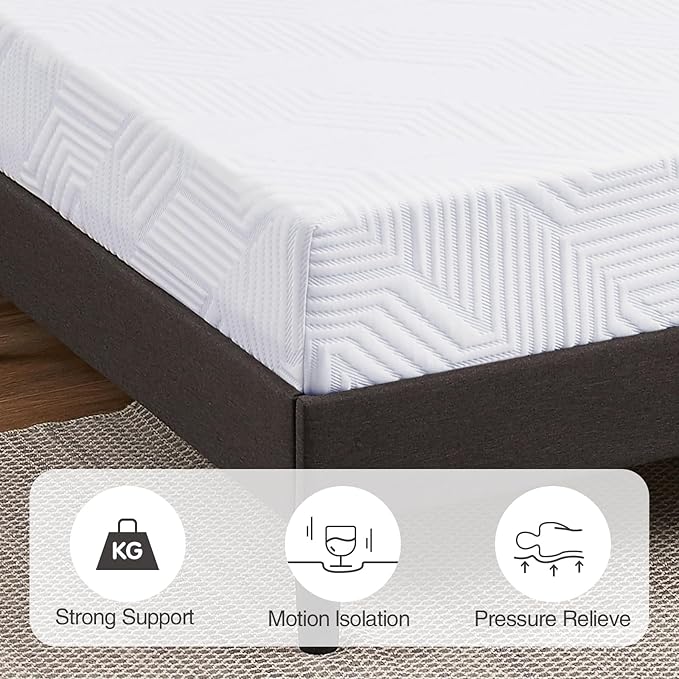 6 Inch Queen Size Mattress, Gel Memory Foam Mattress Queen Mattresses Medium Firm Mattresses for Pressure Relief,Mattress in a Box,CertiPUR-US Certified