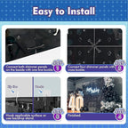 Qcity Emerald Green Shimmer Wall Backdrop 36PCS, Black Back Not See-Through Design, Square Sequin Glitter Backdrop Panel, Perfect for Outdoor Events, Birthdays, Wedding and Party Decoration