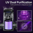 POMORON 4-in-1 Air Purifiers for Home, Air Ionizer Negative Ion Generator, H13 HEPA Filter, UV, Covers 1250 Ft² 99.97% Removal Rate for Pollen Smoke Pet Dander Air Cleaner for Bedroom, MJ002H, Black