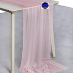 MDS Halloween Chiffon Table Runner - 12 Pack, 29 x 170 Inches, 14ft Each - Sheer Spooky Table Runners for Haunted House Parties, Trick-or-Treat Tables, Witchy Décor, Wedding & Events - Blush Pink