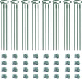 4.5mm Adjustable Length Plant Stake, Assembled (12 or 24 or 36 inch) Outdoor and Indoor Plant Support Poles for Flowers Marigolds Tomatoes Lilies Peonies Roses Daffodils Flower Clips (8 Sets, 32 Pcs)