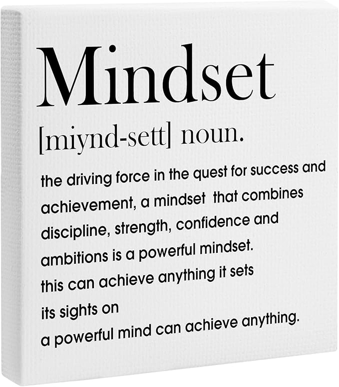 Inspirational Quotes Framed Canvas Print Poster-Motivational Mindset Decor-11.8’’ Minimalist Canvas Artwork Print Favors For Friend Family Coworker-Aesthetic Wall Art Decor For Home Bedroom Office-A03