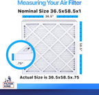 Filter King 36.5x58.5x1 Air Filter | 4-PACK | MERV 8 HVAC Pleated A/C Furnace Filters | MADE IN USA | Actual Size: 36.5 x 58.5 x .75"