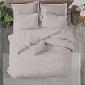 Kotton Culture 3 Pc Queen Size Duvet Cover Set- 100% Egyptian Cotton Sateen 600 Thread Count Ultra Soft Premium Durable Comforter Cover Zipper Closure & Corner Ties (Light Grey, Queen/Full 90" X 90")