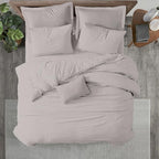 Kotton Culture 1 Pc California King Size Duvet Cover Only -100% Egyptian Cotton Sateen 600 Thread Count Ultra Soft Premium Durable Comforter Cover Zipper Closure & Corner Ties (Light Grey,104"x98")