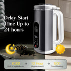 8-in-1 Nut Milk Maker Machine | 40oz Automatic Stainless Steel Milk Maker for Homemade Soy, Almond, Oat Milk, Juice, Baby Food & Non Dairy Beverages | with Delay Start/Keep Warm/Boil Water/Self-Clean