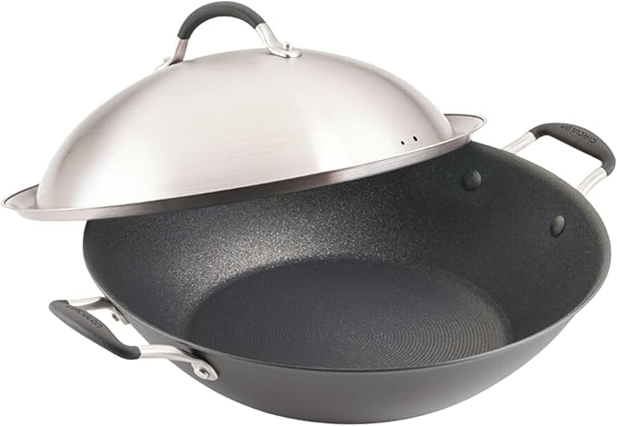 Circulon A1 Series with ScratchDefense Technology Nonstick Induction Wok with Lid, 14 Inch, Graphite