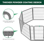 FXW Garden Fence Outdoor for The Yard – 32in(H) x 36.4ft(L) Heavy Duty Metal Animal Barrier for Dog and Rabbit, Decorative Dog Fence, 16 Panels, Silver