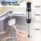 Corded Immersion Blender Handheld for Kitchen,Stainless Steel Emulsion Blender Handheld with Hook,Electric Hand Mixer with 12-Speed&Turbo,for Smoothie,Soup,Baby Food and Drinks