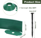 uxcell Landscape Edging, 1Pcs 80FT x 2" - No Dig Garden Edging Kit with 75 Stakes, Landscape Edging Border for Garden Lawn Flower Bed Yard Grass (Green)