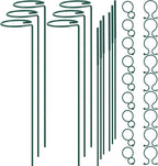 Plant Stake Support - 6 Pack Adjustable Height 12" or 24", Garden Support Stake Plant Cage Support Rings, Single Stem Plant Support Stakes, for Flowers Amaryllis Tomatoes Peony Lily Rose (24inch)