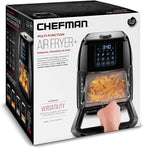 Chefman Compact 6.3-Qt 4-In-1 Digital Air Fryer+, Rotisserie, Dehydrator, Convection Oven, XL Family Size, 8 Touch Screen Presets, BPA-Free, Auto Shutoff, Accessories Included, Black
