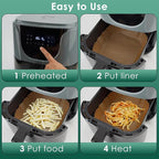 Air Fryer Paper Liners, 200pcs Air Fryer Liners Disposable, 8" Square Baking Liner for 5-8 qt Airfryer Basket, Non-stick and Oil Proof Parchment Paper for Oven, Pans & Baking