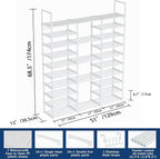 Mavivegue 10 Tiers Shoe Rack, Large Storage Space, 55-60 Pairs, White, Polypropylene