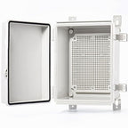 QILIPSU Waterproof Junction Box IP67 Outdoor Plastic Electrical Project Enclosure Weatherproof with Mounting Plate, Wall Brackets, Hinged Grey Cover 8.6"x6.7"x4.3"