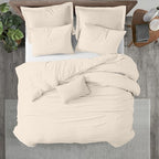Kotton Culture 120"x98" 3 Pc Oversized King Duvet Cover Set 100% Egyptian Cotton - 600 TC Comforter Cover, Zipper Closure & Corner Ties - Fits Large King Inserts (Oversized King,Butter)
