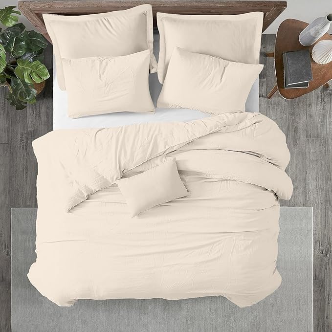 Kotton Culture 120"x120" 3 Pc Super King Plus/Super Oversize King Duvet Cover Set 100% Egyptian Cotton - 600 TC Comforter Cover, Zipper Closure & Corner Ties - Fits Only Extra Large Inserts - Butter