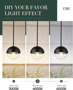 LMS Modern Pendant Lights, Matte Black Kitchen Island Pendant Light Fixtures, Adjustable Hanging Rod Ceiling Light for Dining Room Bathroom Bedroom, LMS-186BKC